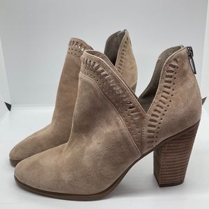 Vince Camuto Fileana Suede Bootie Taupe- Size 7.5
